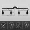 Track Lighting Kit, LED Track Lighting Fixtures Ceiling, 30" Black Ceiling Spotlights, 4 Light Kitchen Light Fixtures, Spot Light with Rotatable Heads, Track Lights for Bedroom(GU10 Socket, NO Bulb)