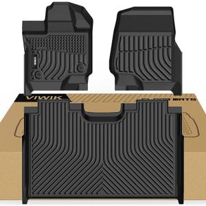 VIWIK TPE Floor Mats Full Set for 2015-2025 Ford F-150 SuperCrew & 2022-2025 F 150 Lightning Without Under-Seat Fold Flat Storage | Custom Fit All-Weather Anti-Slip Car Liners