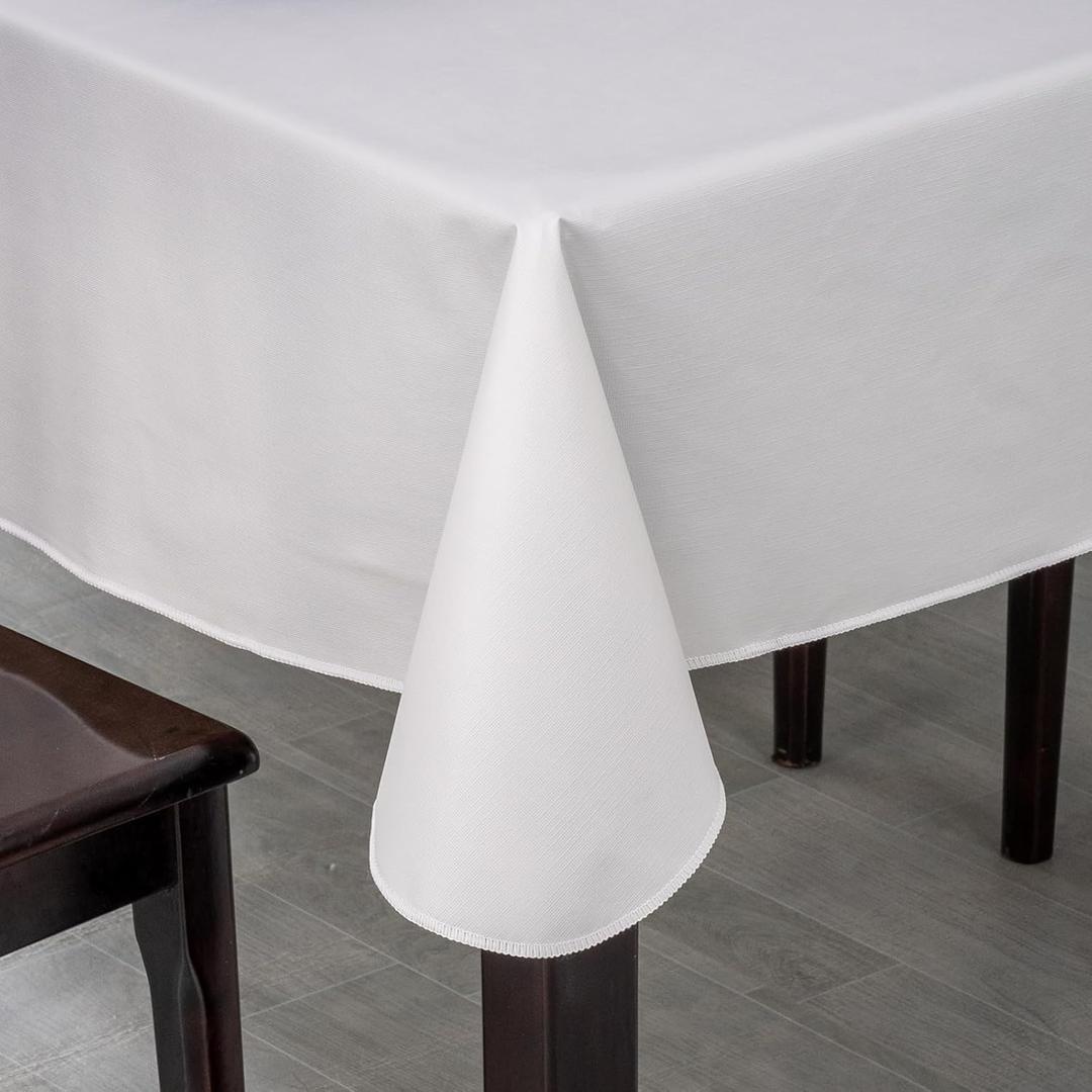 Elegant Rectangular Tablecloth, 100% Waterproof Vinyl, Solid Color Tablecloth, Modern Minimalist Style, Suitable for Dining/Gathering/Picnic/Kitchen Table Decoration (Light Gray, 60X102)