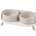 Elevated Ceramic Dog Bowl Set  Double Dog Feeding Bowls with Stand Splash Proof  Raised Dishes for Food and Water  Ideal for Small to Medium Dogs  2 x 850 ml  28.74 oz