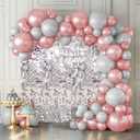 Silver Shimmer Wall Backdrop - 24 Pcs Square Sequin Panels for Birthday Party, Wedding, Anniversary