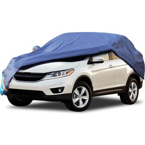 Car Cover Waterproof All Weather, 6 Layers Outdoor Full Exterior Cover Rain Sun UV Snowproof Protection with Zipper Cotton, Mirror Pocket for Honda CR-V