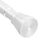 White Tension Curtain Rod for Windows 28 to 48 Inch,7/8"Small Shower Curtain Rod for Bathroom,Pressure Spring Tension Curtain Rod No Drilling for Closet Doorway Kitchen