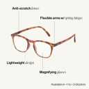 IZIPIZI READING #E Reading Glasses for Women and Men Rectangular Glasses with Anti-Scratch Lenses, Lightweight Fashion Frame