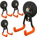 MUTUACTOR Updated Strong Magnetic Hooks,4PCS Scratch-Resistant Heavy Duty Garage Magnet Hook,20lbs Powerful Storage Tool Hooks for Organizing Cordless Impact Drivers,Garden Shovel Tool Box