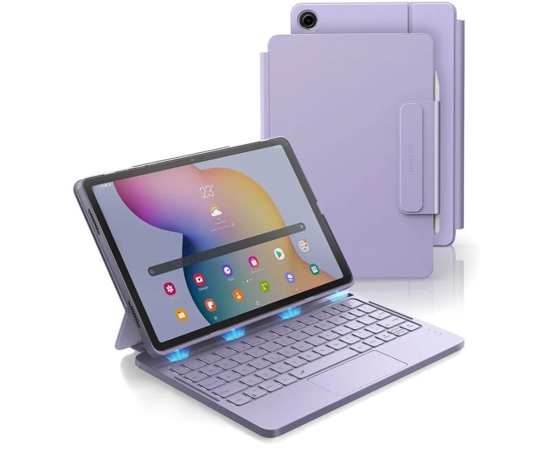 Dexnor for Samsung Galaxy Tab A9+ Plus Case with Keyboard, Ultra-Light Magnetic Folio Keyboard Cover with Multi-Touch Trackpad Backlit Stylus Holder for 11" Samsung Galaxy Tab A9+ Plus (2023), Purple