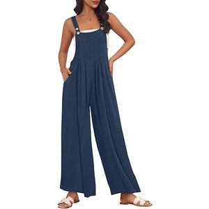 AUTOMET Womens Beach Vacation Outfits Jumpsuits Overalls Wide Leg Casual Summer Spring Outfits Rompers Trendy Jumpers (Large)