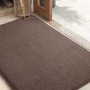 Color&Geometry Front Door Mat Indoor Entrance- Dirt Trapper, Absorbent, Non Slip, Washable Doormat, 27.5"x59" Large Doormat Dark Brown Double Door Mat Entrance Rugs Indoor Rugs for Entryway