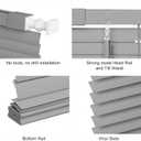MYshade No-Drill Cordless Horizontal Mini Blinds 45.5" W x 64" H Tool-Free Inside Mount Window Blinds with 1" Vinyl Slats, Light Filtering & Privacy, Child & Pet Safe, Gray