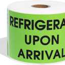 Aegis Adhesives - 3" X 5" Refrigerate Upon Arrival Stickers (1 Roll, 500/Roll) Shipping and Handling Labels with Permanent Adhesive