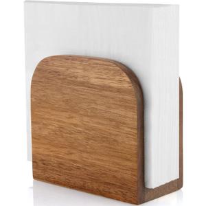 ALELION Acacia Wood Napkin Holder for Table, Wooden Upright Napkin Holders for Kitchen, Standing Napkin Dispenser for Kitchen Dining Room Party Cocktail Outdoor Use (Unlettered)