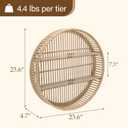 Rattan Wall Shelf 3 Tier Boho Wall Mounted Shelf Farmhouse Handcraft Round Floating Shelf Display Rack Storage Circular Hanging Shelf for Livingroom Home Decor, 23.62 inches x 4.72 inches x 23.62 inches