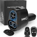 Tesla Charger Adapter, 2 in 1 CCS1/J1772 to Tesla Adapter for Cybertruck/Model S/X/Y/3, 250 kW Portable Tesla Level 1/2/3 Fast Charger to Charge in Different Charging Station