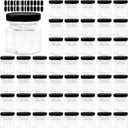 1.5 OZ Mini Hexagon Glass Jars, 48 Pack Empty Honey Jars Small Spice Jars with Black Lids and 50pcs Labels for Jam, Homemade Projects, Gifts, Wedding Party Favors