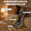 Dracey Reading Pillow for Sitting in Bed, Back Pillow for Bed Sitting UP, Back Rest Lumbar Support Pillows with Arms, for Watching TV Games, Work, Rest, Ergonomic Lumbar Support Cushion