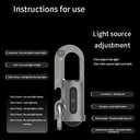 EDC Multi-Tool Keychain Flashlight, Aircraft-Grade Aluminum Alloy, 1200 Lumens Ultra Bright, Type-C Rechargeable, Rugged Metal Small Pocket Light for Men/Gift (Silver)