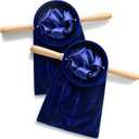 Tioncy Set of 2 Church Tithe Offering Bags with Wooden Handles Church Collection Bag with Handles for Churches Communion Supplies (Blue,13.78 x 5.71 Inch)