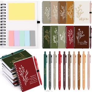 Chiisong 10 Sets Employee Appreciation Gifts Case Management Week Gifts Thank You Spiral Notebook with Sticky Notes Pen Bulk Vet Tech Week Journal for Coworker Teacher Nurse Customer (Joyous Color)