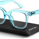 miyya Blue Light Glasses for Women & Men  Oversized UV & Blue Light Blocker Chunky Frames, Stylish Eyewear Accessories (Icey Blue (Transparent))