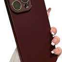 Caseative for iPhone 15 Pro Max Case,Solid Color Full Camera Lens Protection Phone Case (Wine Red)