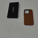 SHIELDON Case for iPhone 15 Pro 5G 6.1", Genuine Leather - Magnetic Wireless Charging - Slim Fit - Non-Slip - Metal Button - Shockproof Protective Case Compatible with iPhone 15 Pro - Saddle Brown