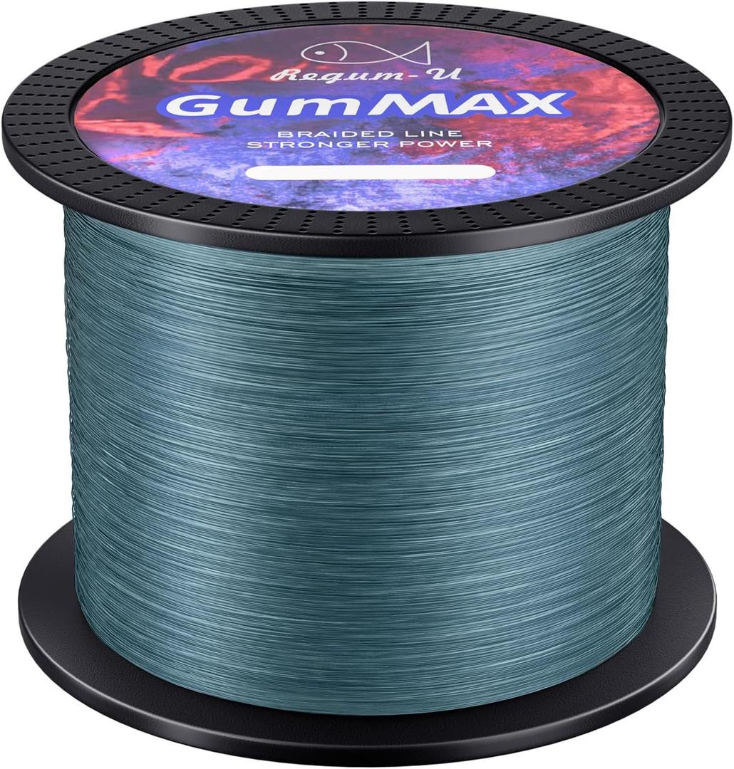 GumMAX 545yds 50LB 8X Braided Fishing Line Abrasion Resistant Superline Zero Stretch & Smaller Diameter Confuse & Never Fade in Saltwater and Freshwater
