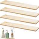 Leinuosen 4 Pcs Medicine Cabinet Shelves Replacement 13 Inch Bathroom Cabinet Shelf Medicine Shelves Suitable for Bathroom Living Room Kitchen Wall Mounted and Hanging (Wooden)