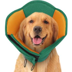 SUNFURA Dog Cone - Soft Cone for Dogs to Stop Licking, Pet E-Collar Alternative After Surgery, Adjustable Pet Recovery Collar for Wound Healing, Pine Green Medium