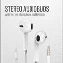 Acoustix™ Stereo Earbuds with Microphone & Remote - White