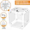 MaxGear Acrylic Donation Box with Lock 1 Pack, 7.8"x7.8"x7.8" Large Ballot Suggestion Box, Square Case for Fundraising, Donations