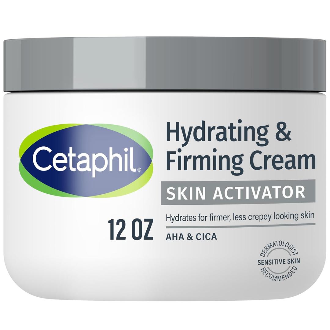 Cetaphil Skin Activator Hydrating & Firming Body Cream 12oz, Mandelic Acid (AHA) and Centella Asiatica (CICA) Cream, Hydrates and Firms Aging Skin, AntiAging Skincare, 12 oz