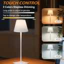 2 Pack Cordless Table Lamps Rechargeable, Battery Operated Touch Dimmable LED Lamp with 3 Color Temperatures, Adjustable Height Wireless Table Lamp for Restaurant, Bar, Bedroom