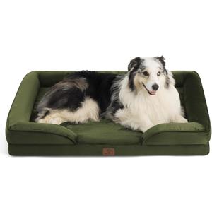 Bedsure XL Orthopedic Dog Bed for Extra Large Dogs - Washable XLarge Dog Cat Bed Waterproof, Comfort Dogs Couch Sofa with Washable Removable Cover, Pet Bed with Nonskid Bottom, Moss Green, 42"