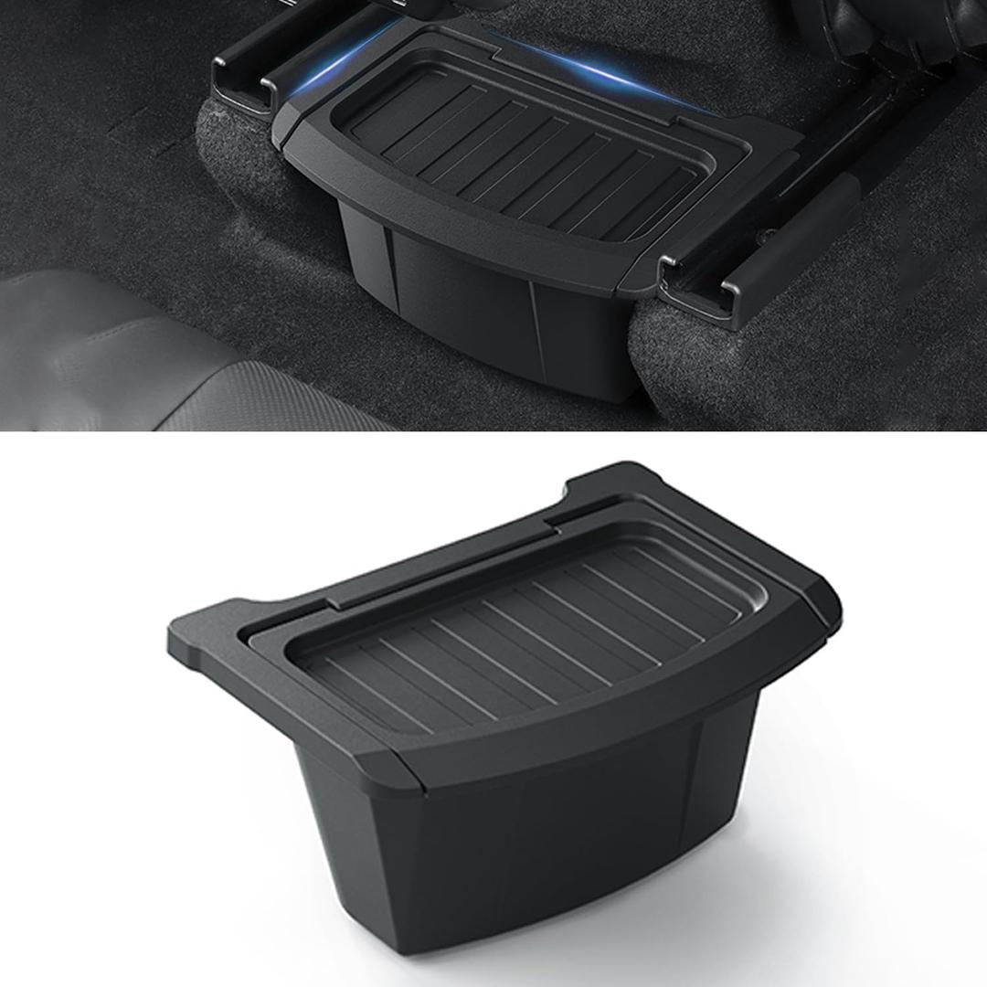 Rear Center Console Floor Storage Box for Tesla Model Y Juniper 2025 2026 Rear Center Console Organizer - 2nd Row Seat Organizer Bin for Model Y Juniper Accessories