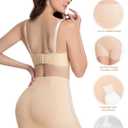 Mid-Waist Shapewear Shorts for Women, Tummy Control (Beige, XXL)