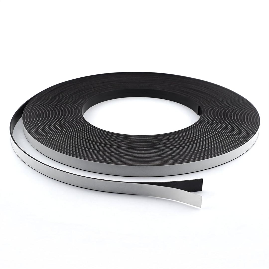 Master Magnetics Flexible Magnetic Tape - Magnet Strips with Strong Adhesive Backing for Walls, Boards, Signs, and More - 0.0625" Thick - 0.5" W - 100 Ft - 1 Roll