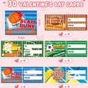 30 Pack Valentine Cards for Kids Classroom with Sports Squeeze Balls Bulk, Fun Valentine Classroom Gifts, Valentine Exchange for Boys Girls School Class Game Prizes Fidget Toys Party Favors