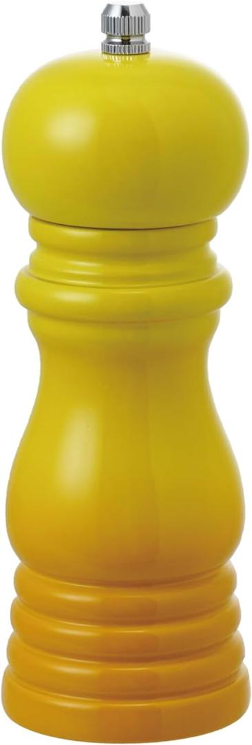Creative Co-Op Enameled Rubberwood Salt/Pepper Mill, Yellow
