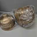 2 Pcs Metal Compote Bowl for Centerpiece Flower Holder Small Compote Vase Indoor Outdoor Flowers Fruits Plant for Christmas Wedding Home Party Decoration (Medium,Gold Bronze)