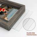 ArtVibes 4x6 Floating Picture Frame Set of 2, Double Glass Picture Frame for up to 6x8 Photos, Picture Frames for Wall and Tabletop Display, Rustic Brown
