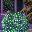 HISHINY LED Christmas Net Lights Outdoor, 6ftx6ft 144LED Green Wire, Connectable Indoor Outdoor Bush Mesh Net Lights String for Halloween Christmas Party, Shrub, Yard, TreeCool White