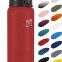 Fanhaw 32 oz Insulated Stainless Steel Water Bottle with Anti-Dust Chug Lid, Leakproof Vacuum Sports Bottle for Men & Women (Red)
