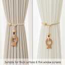 2 x Wooden Animal Curtain Tie Backs- Cotton Rope Tiebacks Window Treatment Holdbacks with Natural Wood Beads for Home Outdoor Room Decor (2Pack, Fish)