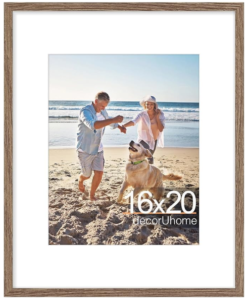 decorUhome 16x20 Picture Frame Fits 11x14 Photos with Mat, Oak
Engineered Wood 16x20 Poster Frame with High Definition Plexiglass Cover for Wall Mounting, 1 Pack