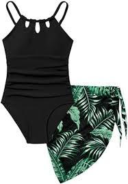 NECIOUS Teen Girls Swimsuit Size 12-14 One Piece Bathing Suits 12 14 Teen Girls' Swimwear Quick Drying Black Green Swim Suit