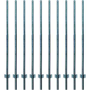 ARIFARO Sturdy Duty Metal Fence Posts 6 Feet,Pack of 10, 3-4-5-6-7 Feet No Digging Garden U Post for Wire Fencing Steel Poles for Yard, Outdoor, Green