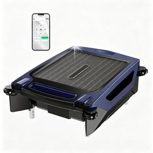 2026 New Model Solar Pool Skimmer Robot, APP Control, Pool Surface Cleaner Robot with Dual Charging Modes, Automatic Pool Cleaner with Salt Resistant Durable Motor, Smart Obstacle Avoidance(Dark Blue)