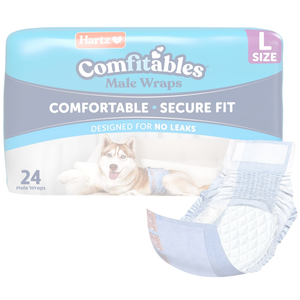Hartz Comfitables Disposable Male Dog Wraps with Stretchy Waistband, Large 24 Count