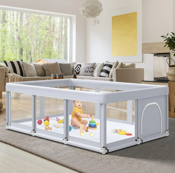 Baby Playpen Play Pens for Babies and Toddlers Baby Fence Baby Play Yards for Indoor & Outdoor with Breathable Mesh Anti-Fall Playpen