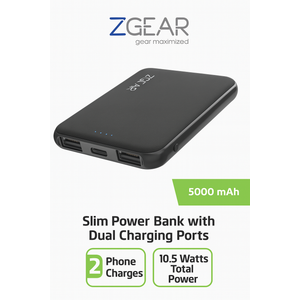 Zgear Slim power bank with DUAL Charging Ports
